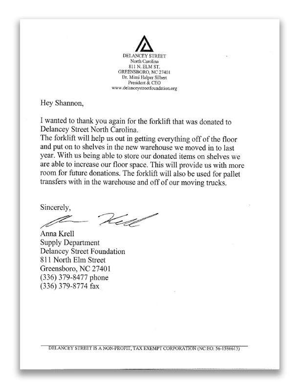 Forklift Testimonial