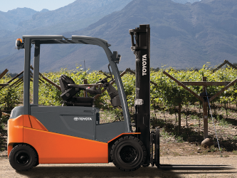 Pneumatic Forklift in Vineyard